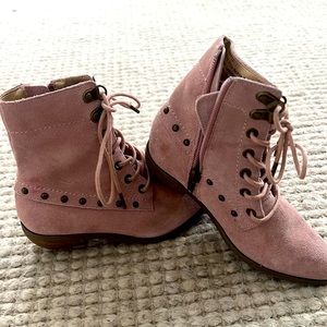 Joyfolie Toddler Girl's Pale Pink Suede Eliza boots